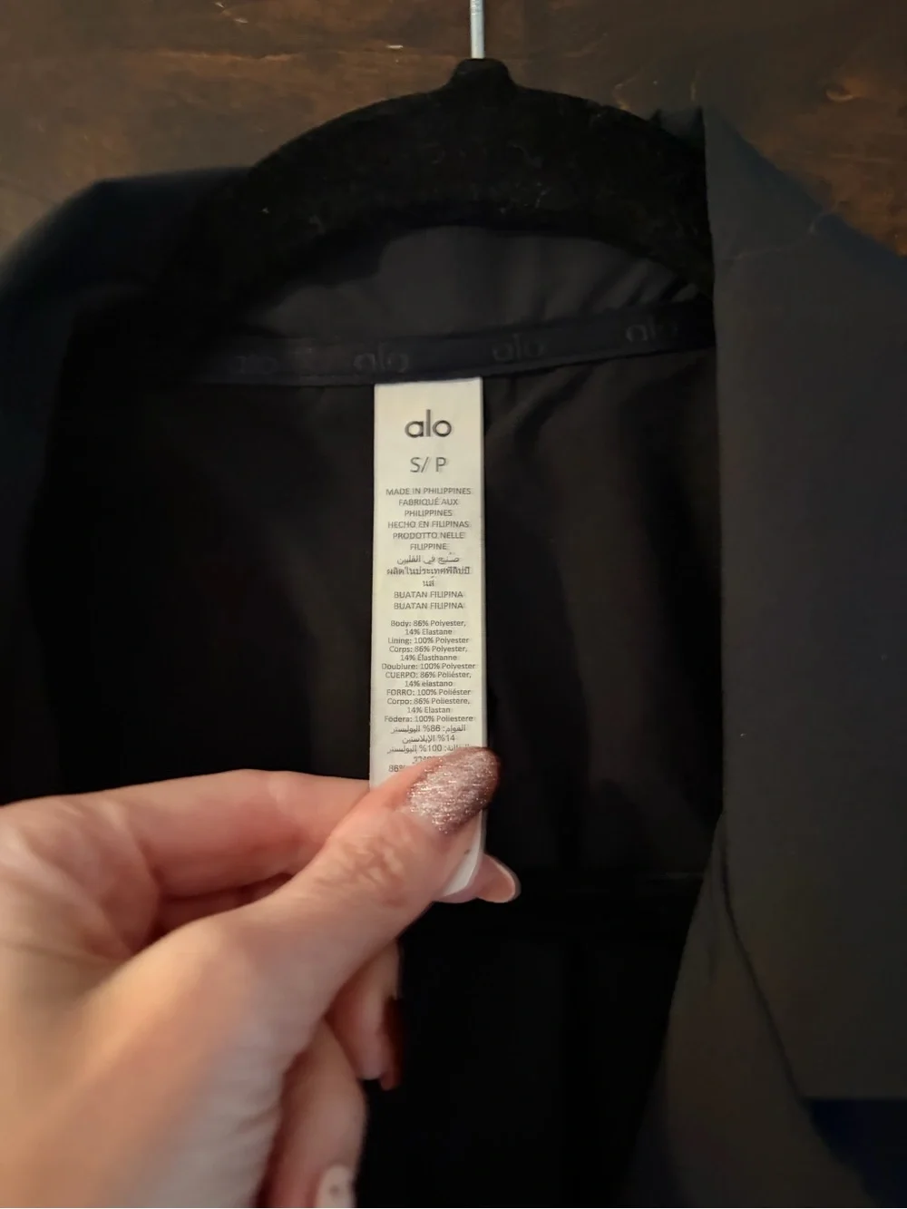 Alo Yoga Black Bolero Tie-Front Blazer